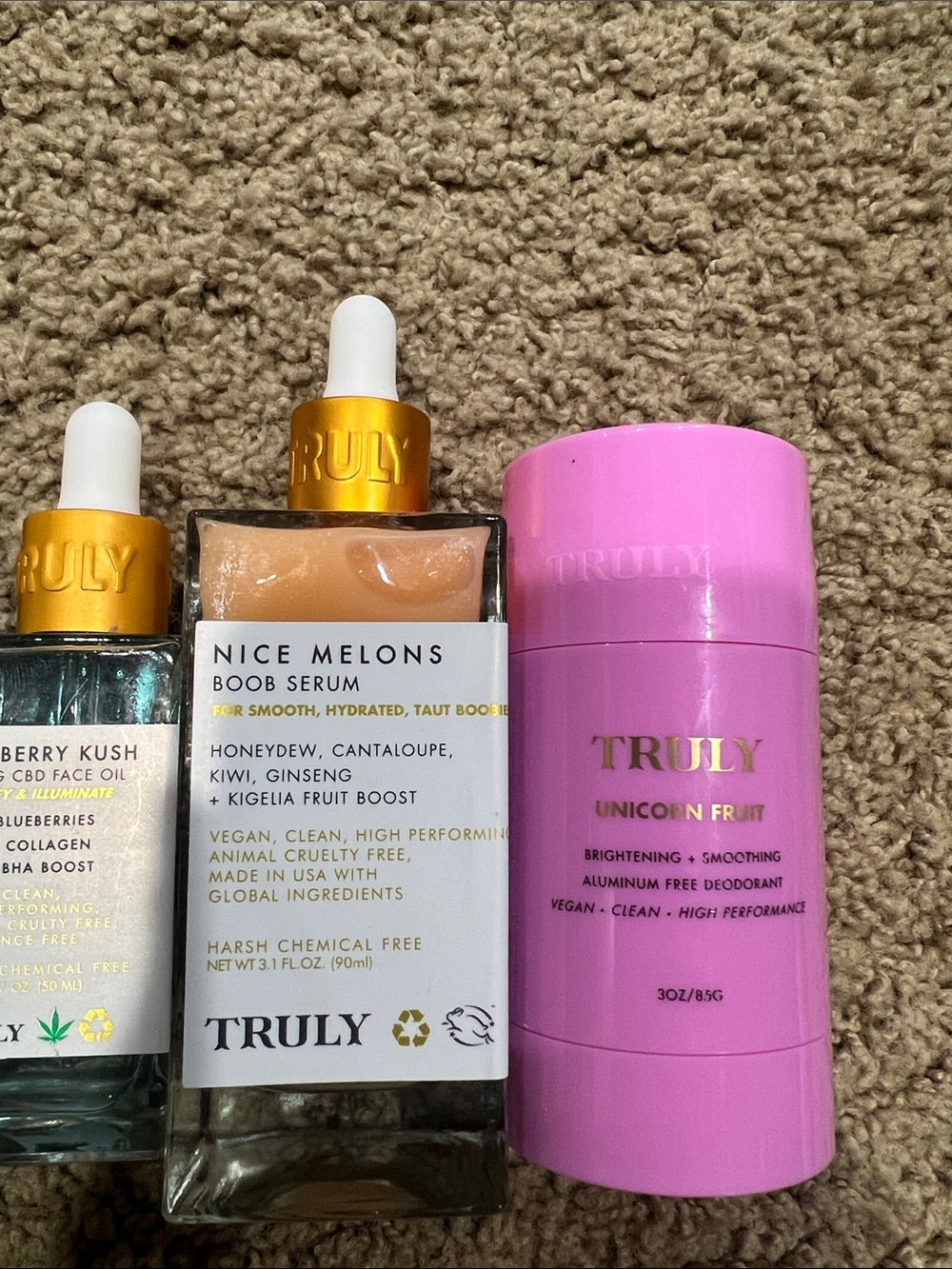 TRULY Skincare Set - Lavender, Green, Pink, Gold & Clear Bottles - Picture 4 of 5
